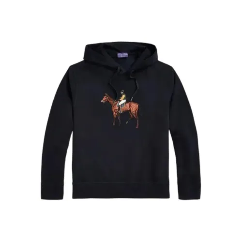 Polo Ralph Lauren Standing Лошадь Флис Толстовка Толстовка Мужской Черный