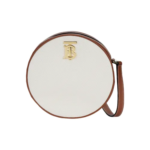 Burberry Cube Canvas Leather Сумка Маленькая Круглая Сумка Сумка через плечо Сумка на плечо Женская Светлая Умбра