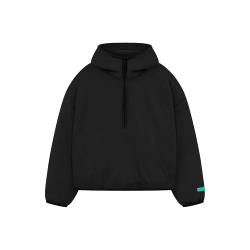Fear of God Essentials SS24 Drop2 Нейлоновая наполненная худи с полукапюшоном Мужская Глубокий черный Глубокий черный