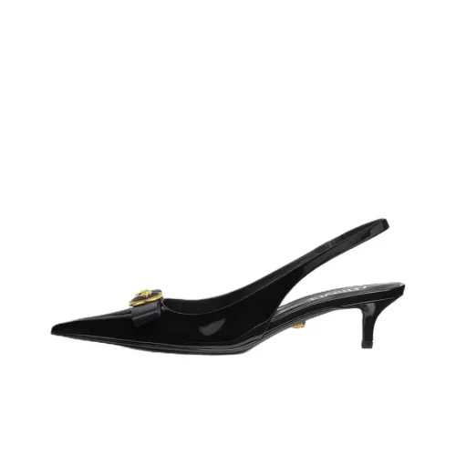 VERSACE Gianni Ribbon Узкий каблук Высокие каблуки 4,5 см Женские Черный