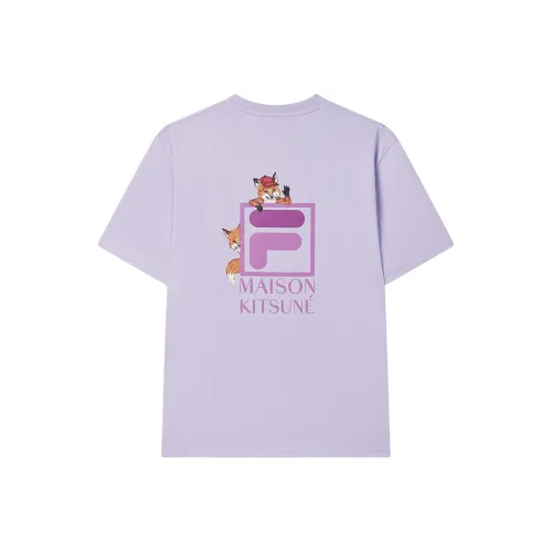 FILA X MAISON KITSUNE Little Fox T Рубашка Мужская Фантастический Фиолетовый