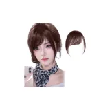 Девчачья асимметричная чёлка [с усышками - тёмно-коричневый]