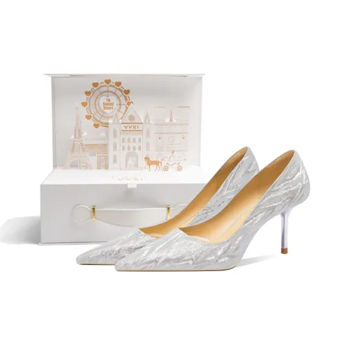 VVKI Принцесса Стиль Социальита Кристальная Обувь Узкий Каблук Высокие Каблуки Женская Серебряная