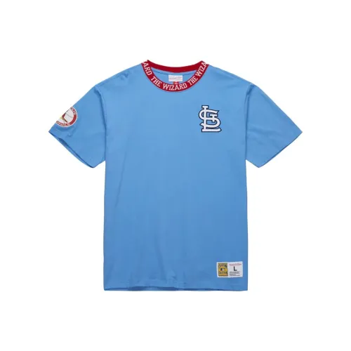 MITCHELL NESS x MLB Base Logo T-Shirt Мужская Светло-Синяя
