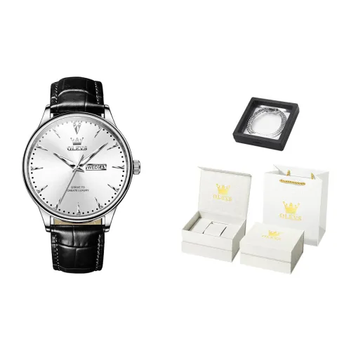 OLEVS Wisdom Series Кварцевый механизм Часы Мужские Белый циферблат