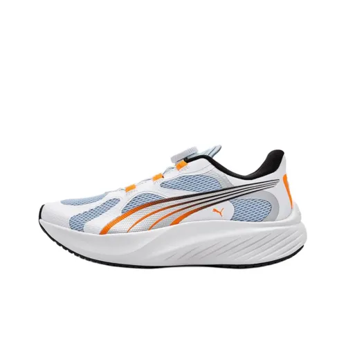 PUMA POUNCE LITE DISC Детская беговая обувь Низкий топ Snorkel Синий и Серебряный PUMA Белый Школьный возраст