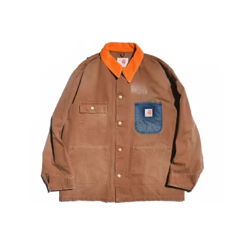 MADNESS X Carhartt WIP Fifth Reconstructed Michigan Рубашка Мужская Коричневая