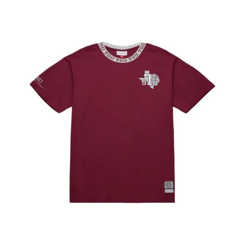 MITCHELL NESS x NCAA Texas Southern Tigers Жаккард Ringer T Рубашка Мужская Каштановая