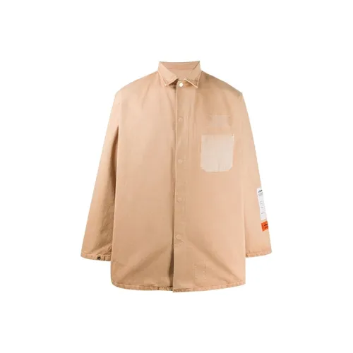HERON PRESTON Мужские рубашки верблюжьего коричневого цвета