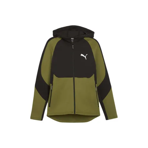 PUMA EVOSTRIPE Мужской Full Zip Hoodie Толстовка Мужской Оливково-зеленый