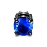 Серьги-клипсы "Ночной Радужный Prisma" Одиночные (Синий Циркон)