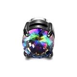 Серьги с зажимом "Радуга" Prism, одиночные (Циркон, цветной)