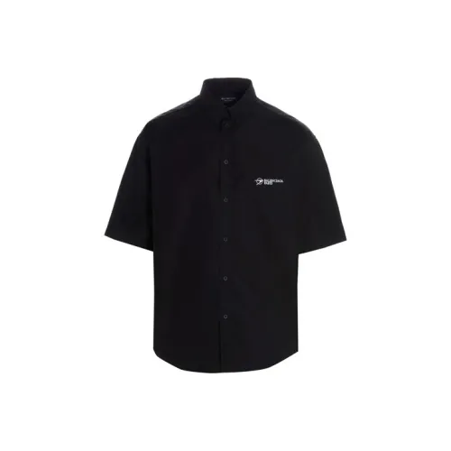 Balenciaga Рубашка Стандартного Кроя Мужская Черная