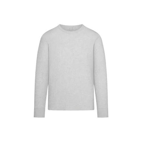 SKIMS MENS Длинный рукав Т-Рубашка Т-Рубашка Мужская Меланжевый GREY Светло-Серый