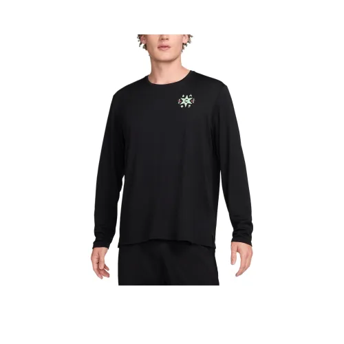 nike Dri Fit UVMILER FW24 T Рубашка Мужская Черная Ярко-Красная