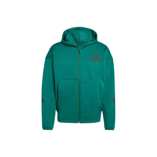 Adidas Full Zip Hoodie Толстовка Мужской Преппи Зеленый
