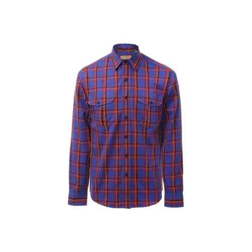 Burberry Рубашка Мужская Синяя Красная Клетка