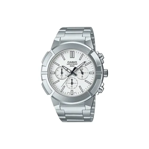 CASIO Analog Collection Кварцевый механизм нержавеющая сталь ремешок мужские часы белый циферблат