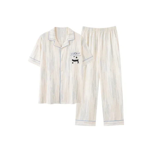 CHUDUAN Пижамный комплект мужской абрикосового цвета