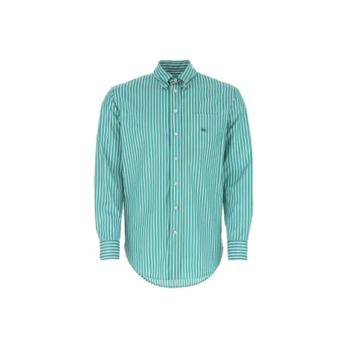 ETRO Зеленые Мужские Рубашки