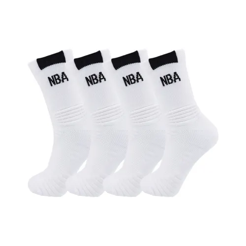 NBA Баскетбольные носки Мужские 4 упаковки белый