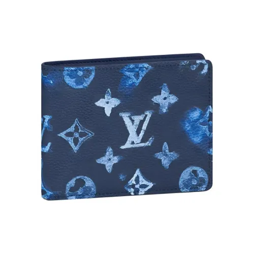 LOUIS VUITTON Летний комплект Коровья кожа Кошелек Мужской Синий