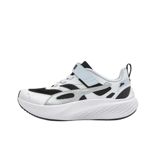 PUMA Pounce Lite Детская беговая обувь Низкий топ Белый Черный Школьный возраст