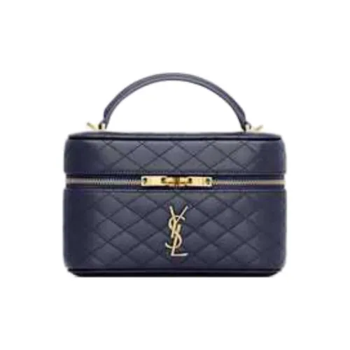 SAINT LAURENT Sheepskin Одно плечо Через плечо Портативный Косметичка Маленький Женский Abyss Синий