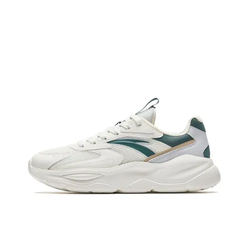 ANTA Unruly Series Slip-resistant Abrasion-resistant Low Top Casual Men's White Green ANTA Unruly Series Противоскользящий Устойчивый к истиранию Низкий Топ Повседневный Мужской Белый Зеленый