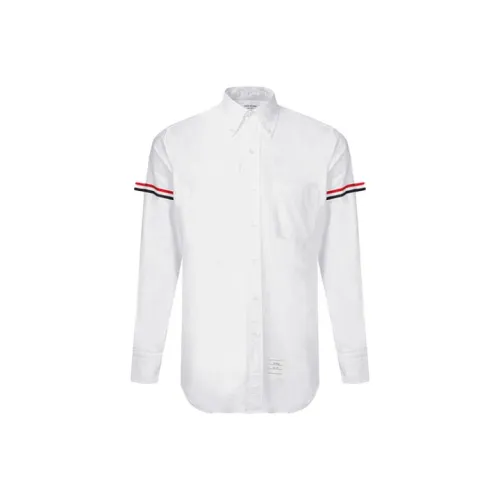 THOM BROWNE· Осенняя рубашка мужская белого цвета