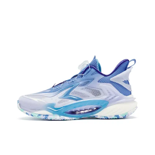 QIAODAN Детская баскетбольная обувь, низкий топ, небесно-голубой, унисекс