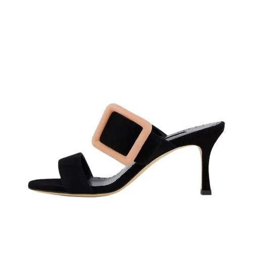 MANOLO BLAHNIK Слипоны 7 см Женские Черные