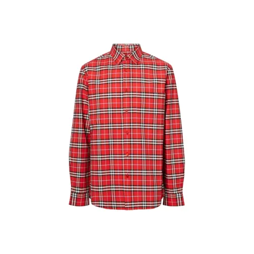 Burberry Red Men's Shirts Бургони Мужские Рубашки