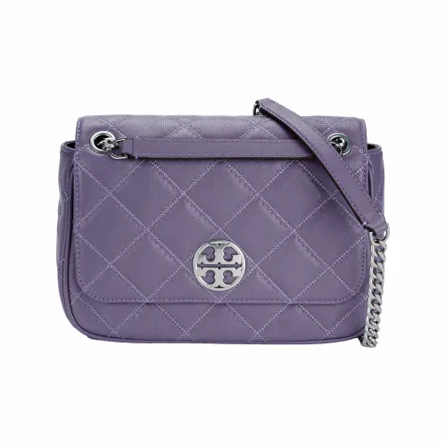 TORY BURCH Коровья кожа Сумка через плечо Средняя Женская Фиолетовая
