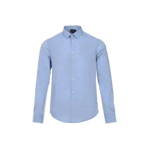 EMPORIO ARMANI Синие Рубашки в Горох Мужские