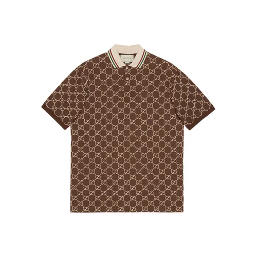 GUCCI Мужская поло коричневого цвета