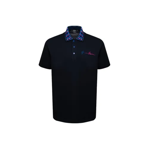 VERSACE Мужская поло рубашка синего цвета