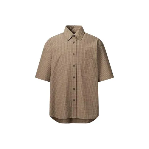 UNIQLO Рубашка Мужская Цвет Коричневый Цвет Скорлупа Каштана