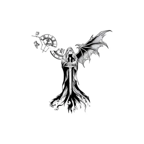 QINGSHANQIHAI Shadow Ruling Inscription Временная татуировка 1 шт