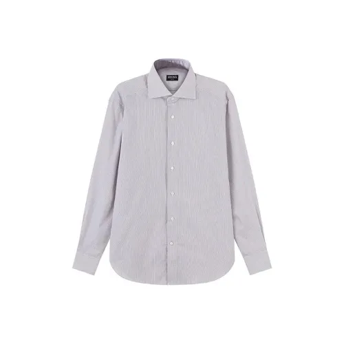 Ermenegildo Zegna Серые Мужские Рубашки