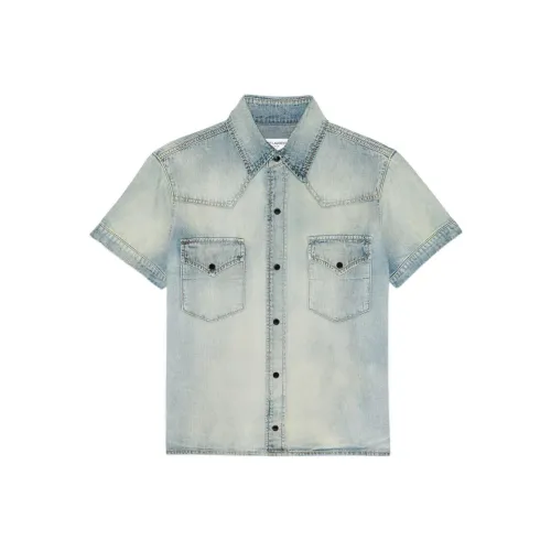 SAINT LAURENT SS22 Рубашка Унисекс Синий