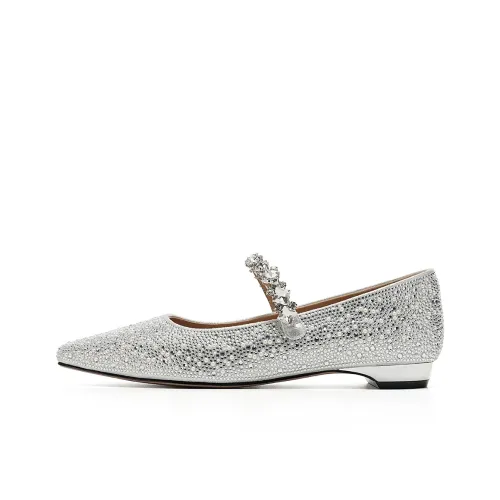 EBLAN Туфли Мэри Джейн Женские Серебряные
