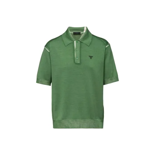 PRADA Зеленая Мужская Поло