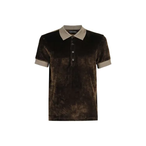 TOM FORD Мужская поло темно-зеленого цвета