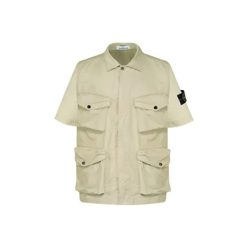 Stone Island Бежевые Мужские Рубашки