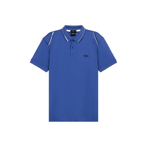 HUGO BOSS Короткий рукав Polo Мужской Темно-синий