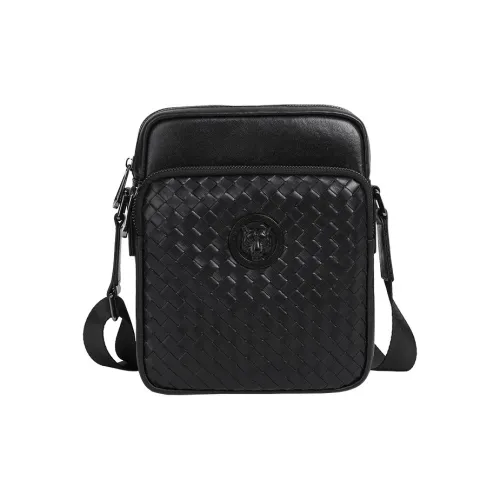 VIHUS Сумка через плечо из натуральной коровьей кожи мужская черная