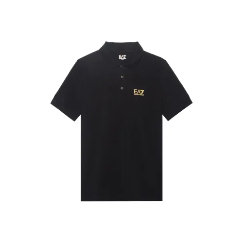 EMPORIO ARMANI EA7 Черная мужская поло рубашка