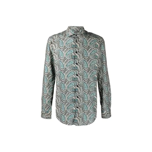 ETRO Зеленые Мужские Рубашки