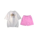 2 пачки (Белая футболка + Розовые шорты)